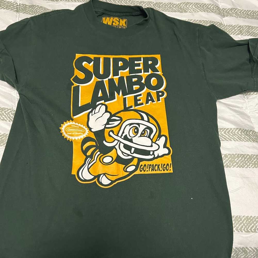 Super Lambo, Leap, Green Bay Packers shirt